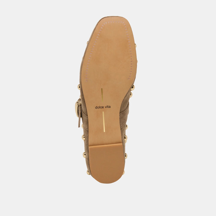 Dolce Vita Mikel Stud Ballet Flats Olive Suede