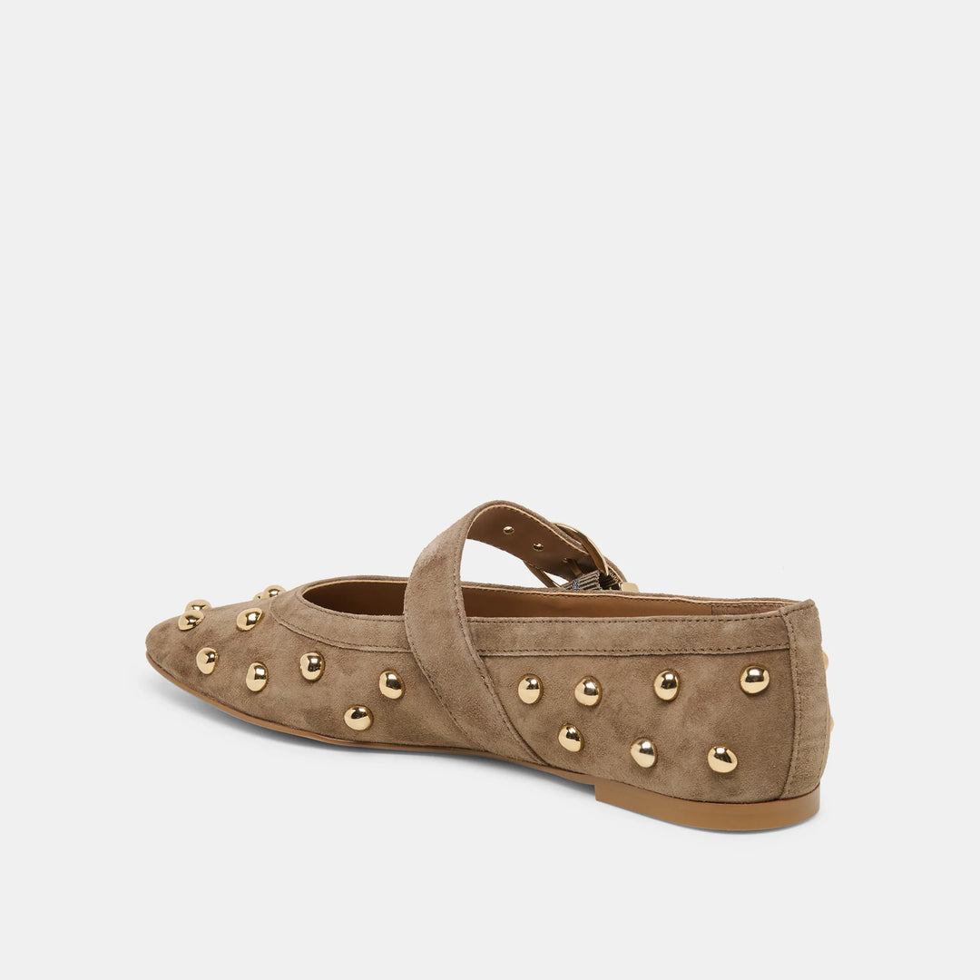 Dolce Vita Mikel Stud Ballet Flats Olive Suede