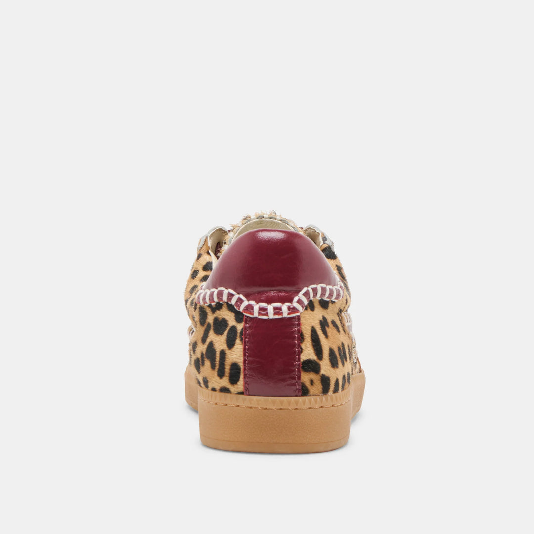 Dolce Vita Notice Stitch Sneakers Burgundy Leopard Calf Hair