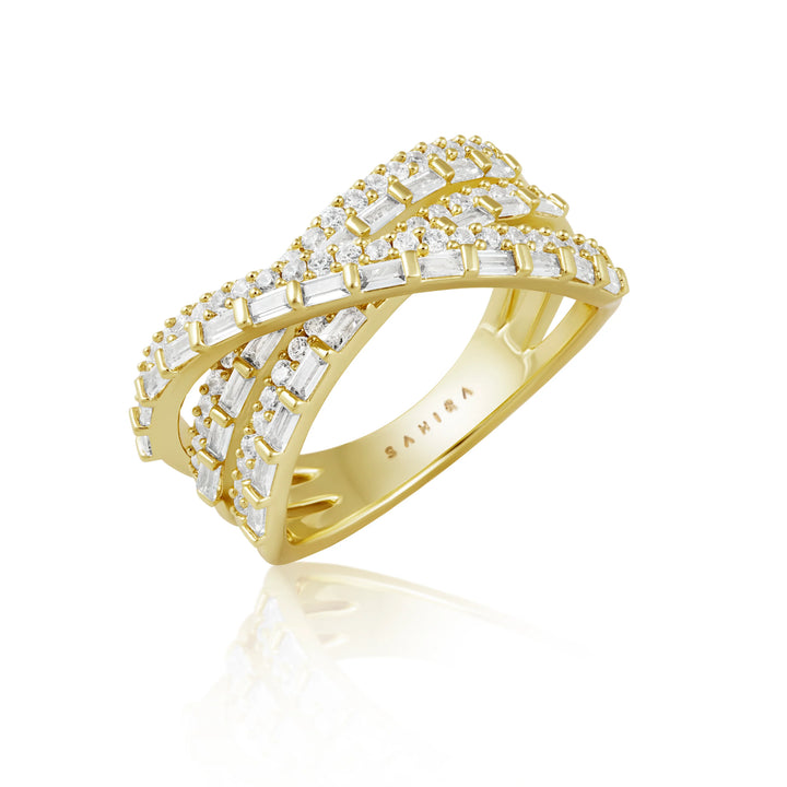Sahira Rachel Criss-Cross Pave Ring