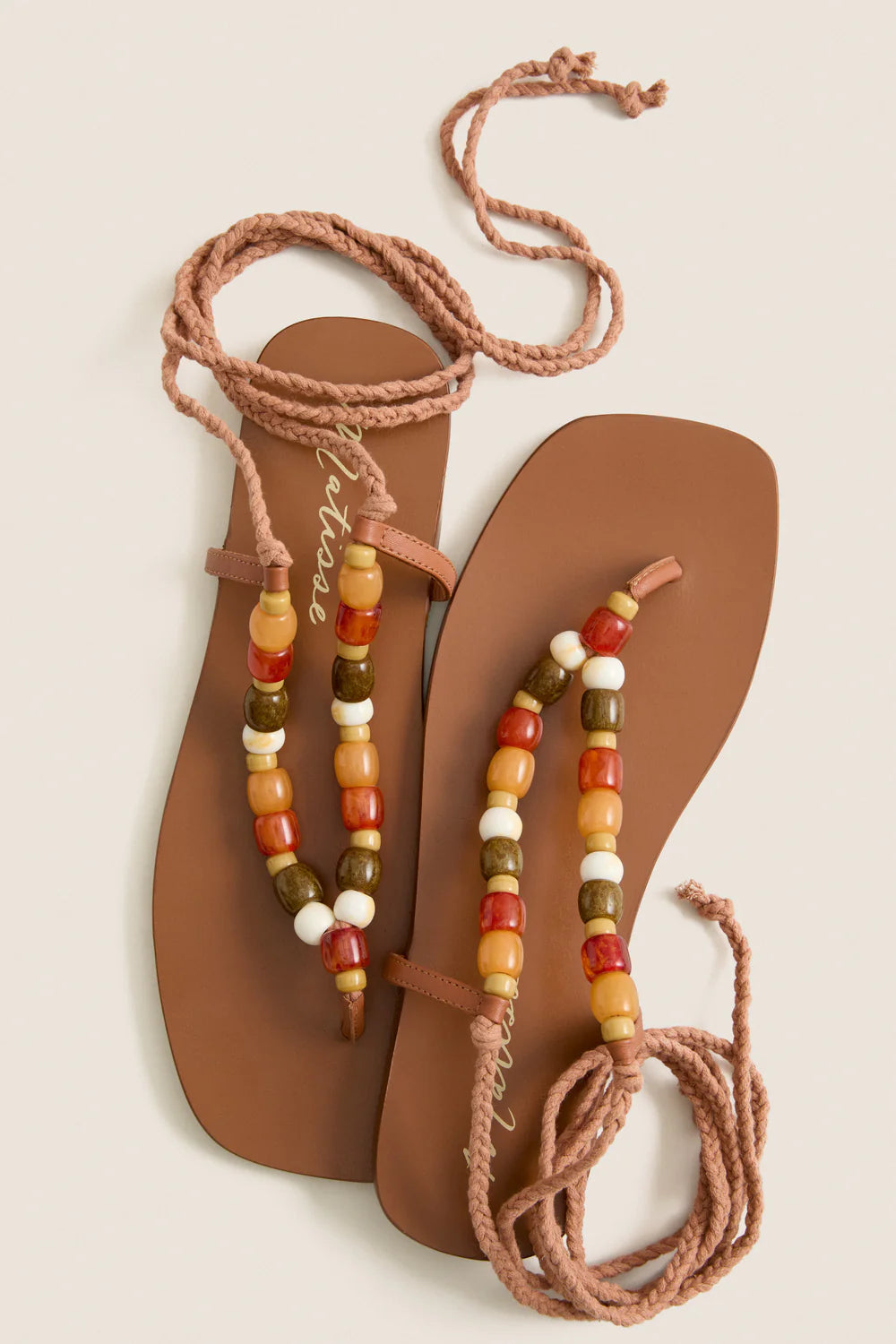 Matisse Elvie Beaded Ankle-Wrap Sandals