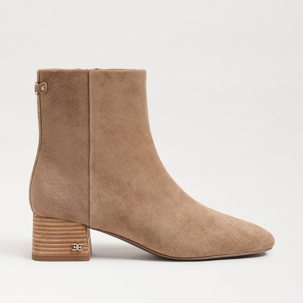 Paige Ankle Bootie, Almond Taupe Suede