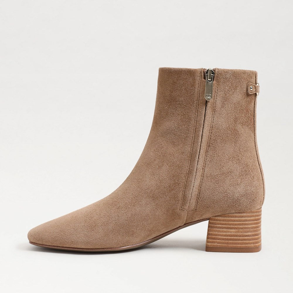 Paige Ankle Bootie, Almond Taupe Suede