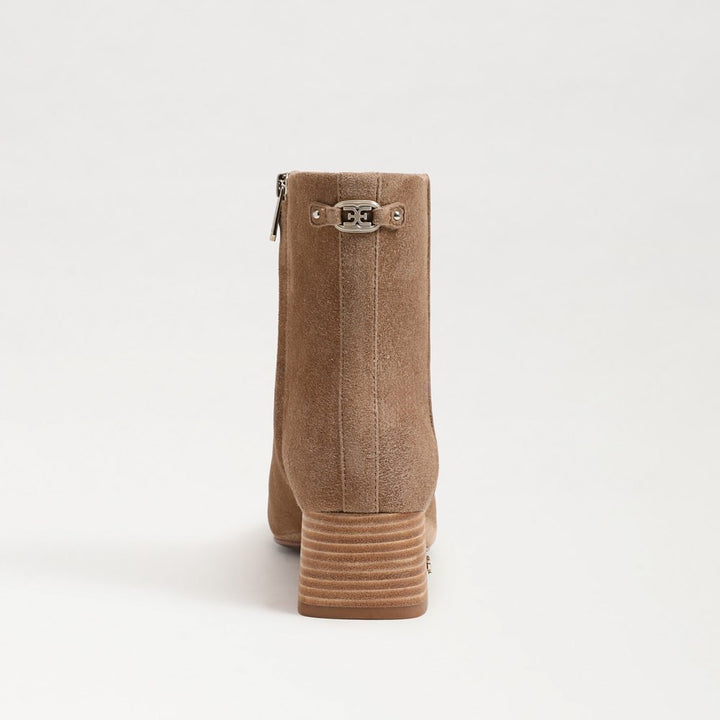 Paige Ankle Bootie, Almond Taupe Suede