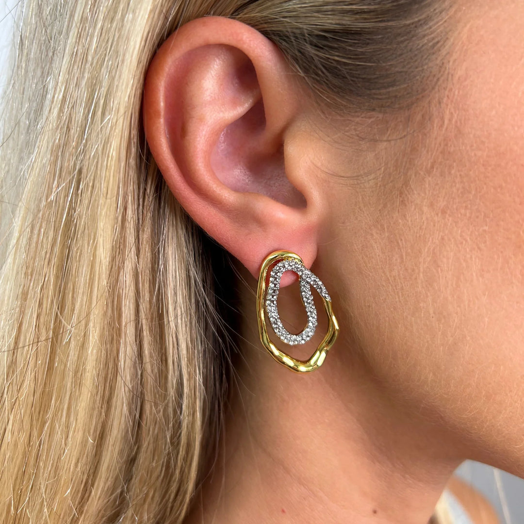 Sahira Harper Two Tone Pave Earring