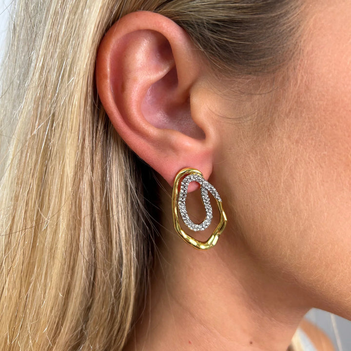 Sahira Harper Two Tone Pave Earring