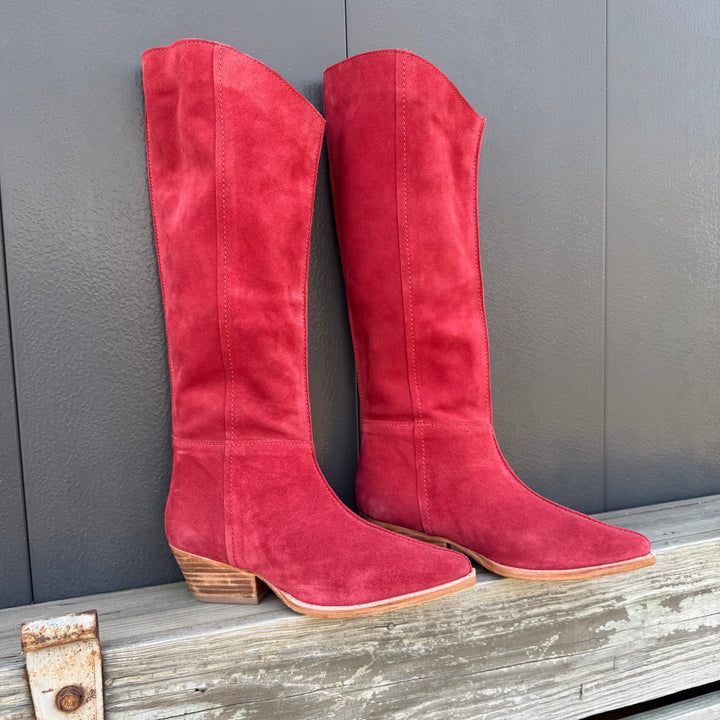 Free People SWAY LOW SLOUCH BOOT 2.0 in Red