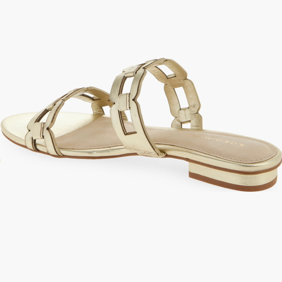 Cassy Link Slide Sandal in Gold
