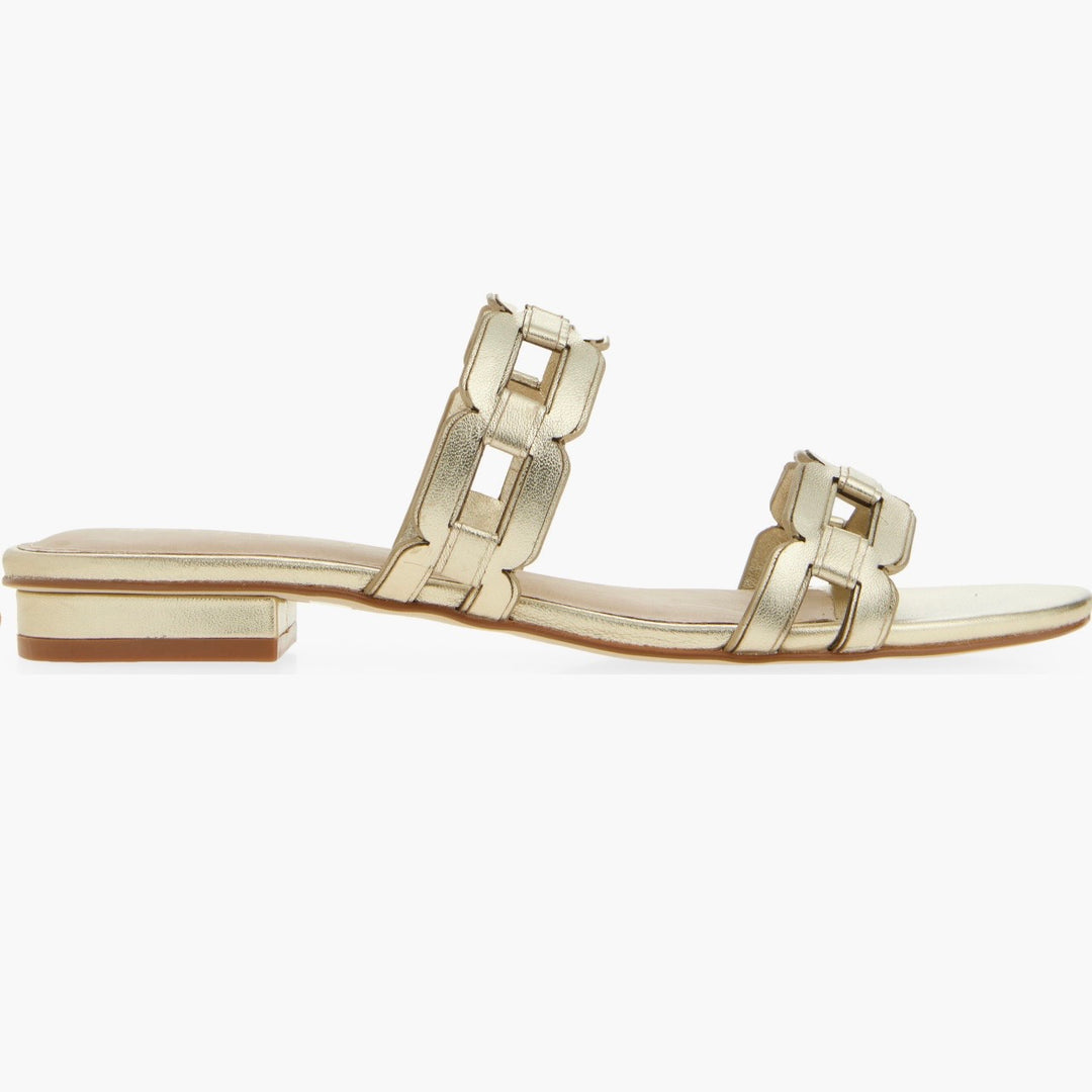 Cassy Link Slide Sandal in Gold