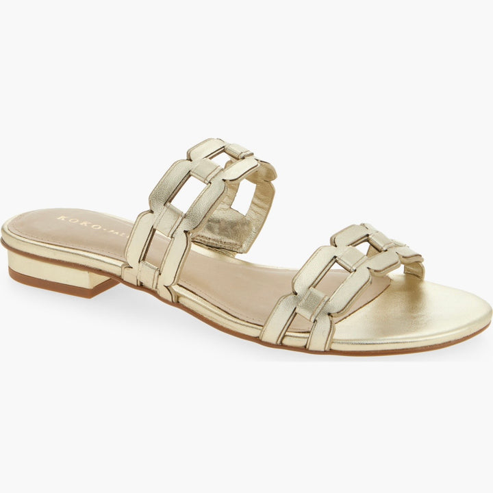 Cassy Link Slide Sandal in Gold