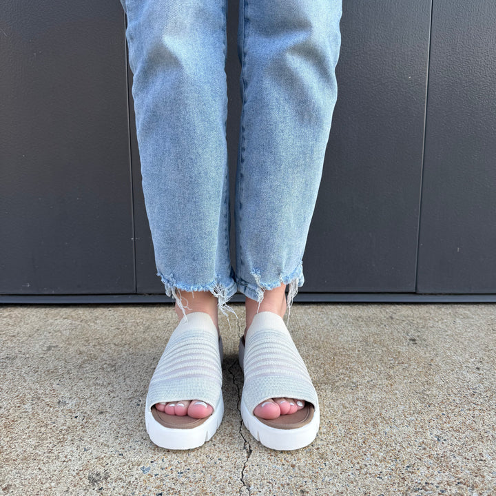 Bernie Mev FX Iris Sandal in Nude Silver