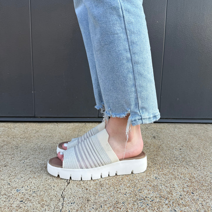 Bernie Mev FX Iris Sandal in Nude Silver