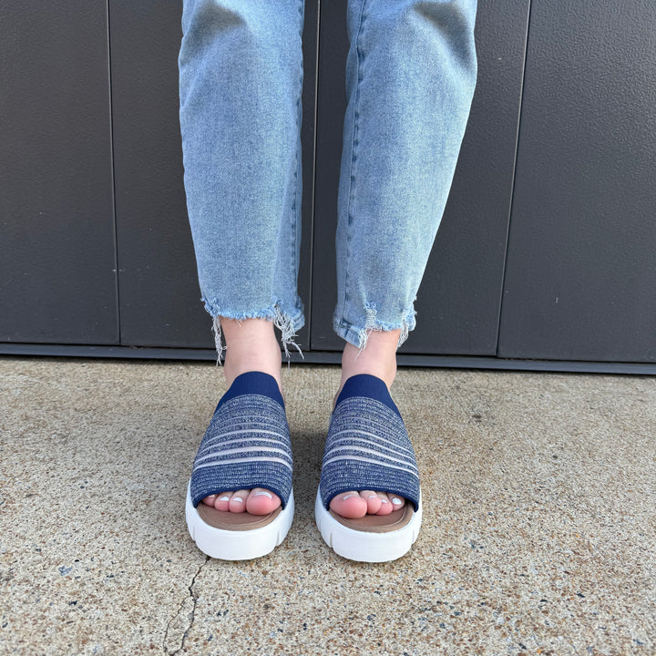 Bernie Mev FX Iris Sandal in Navy Silver