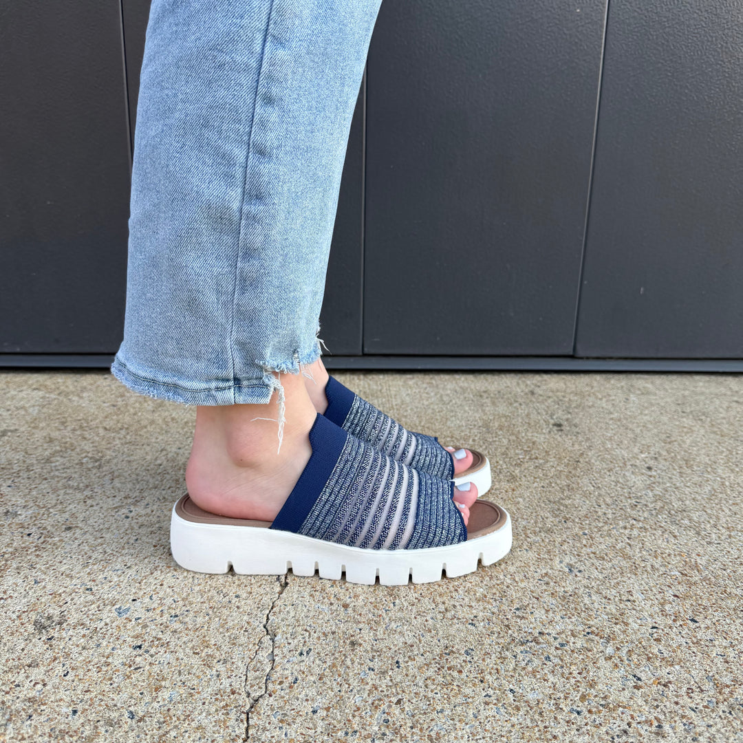 Bernie Mev FX Iris Sandal in Navy Silver