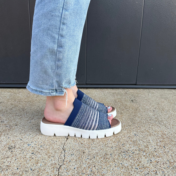 Bernie Mev FX Iris Sandal in Navy Silver