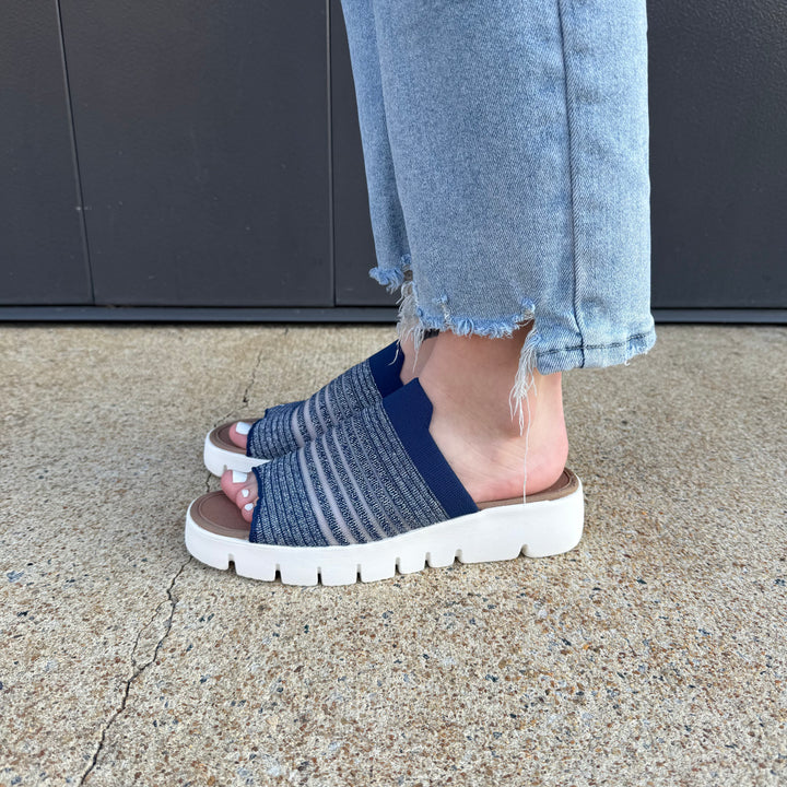 Bernie Mev FX Iris Sandal in Navy Silver