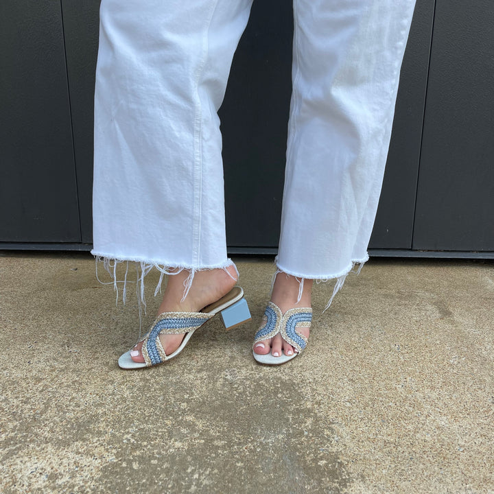 Vaneli Cyndia Heeled Sandal in Sky Blue/Beige