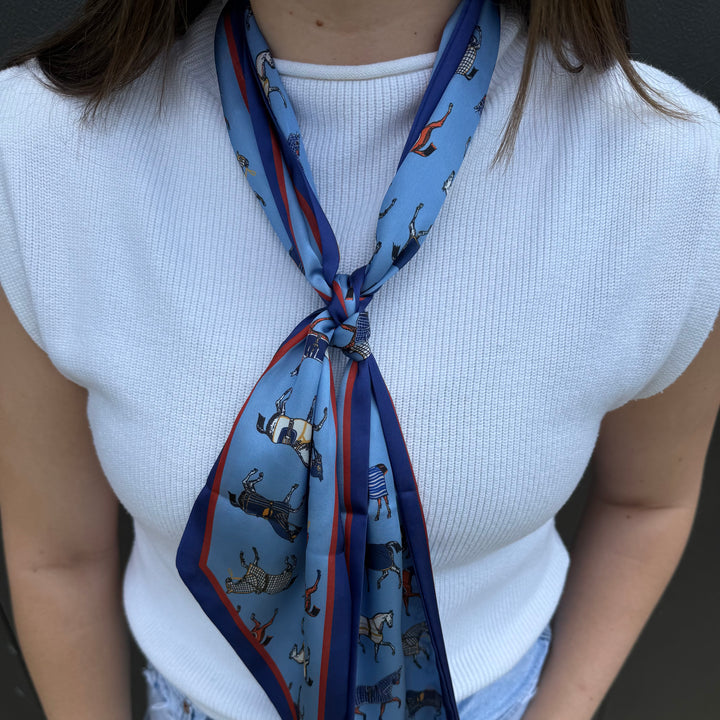 Horse Pattern Skinny Scarf