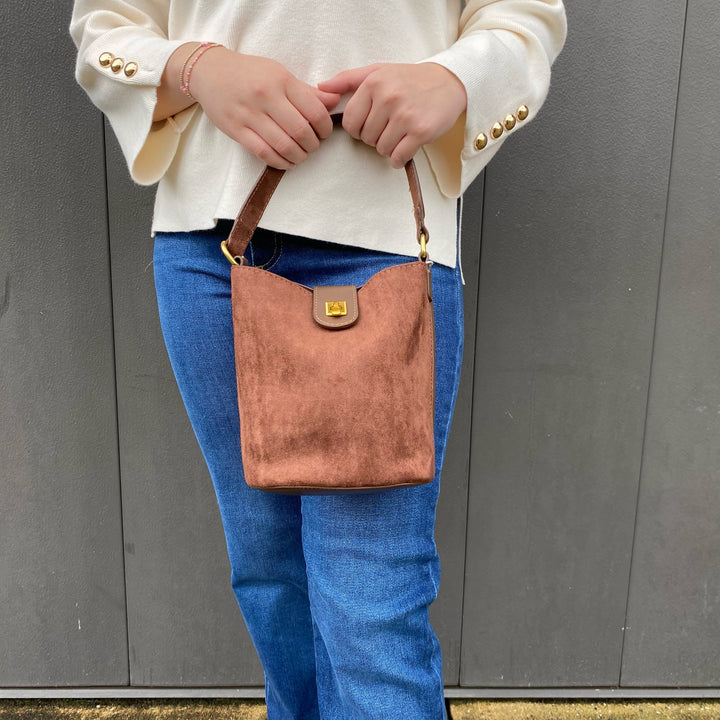 Suede Top Handle Bags