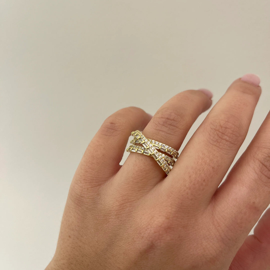 Sahira Rachel Criss-Cross Pave Ring