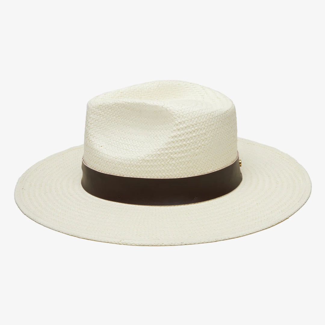 Wyeth Slater Straw Fedora Hat in Ivory