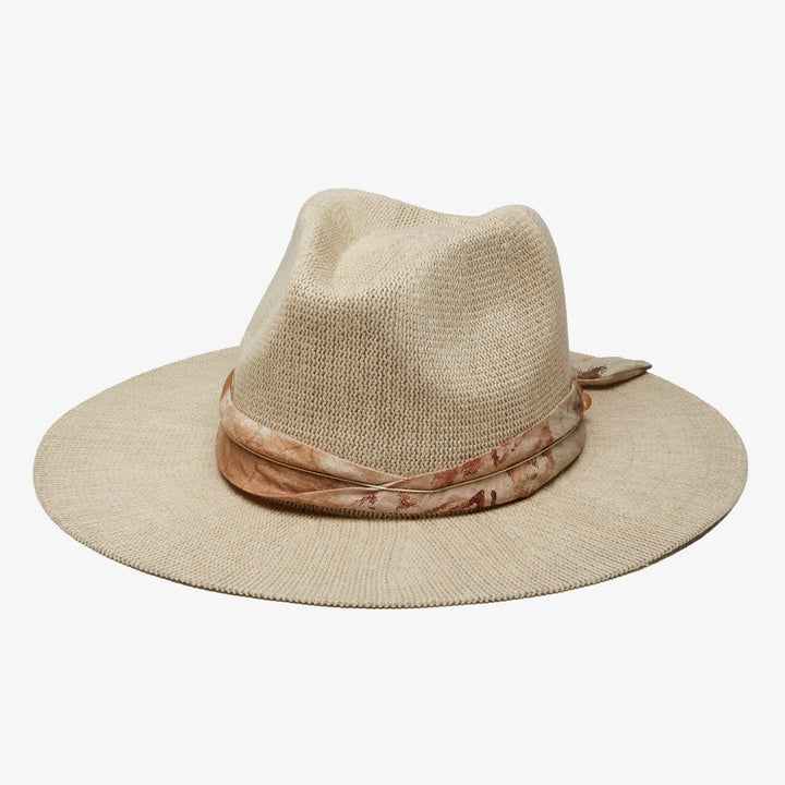 Wyeth Corsica Mesh Panama Hat in Camel