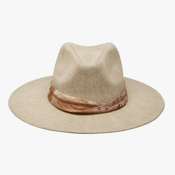 Wyeth Corsica Mesh Panama Hat in Camel