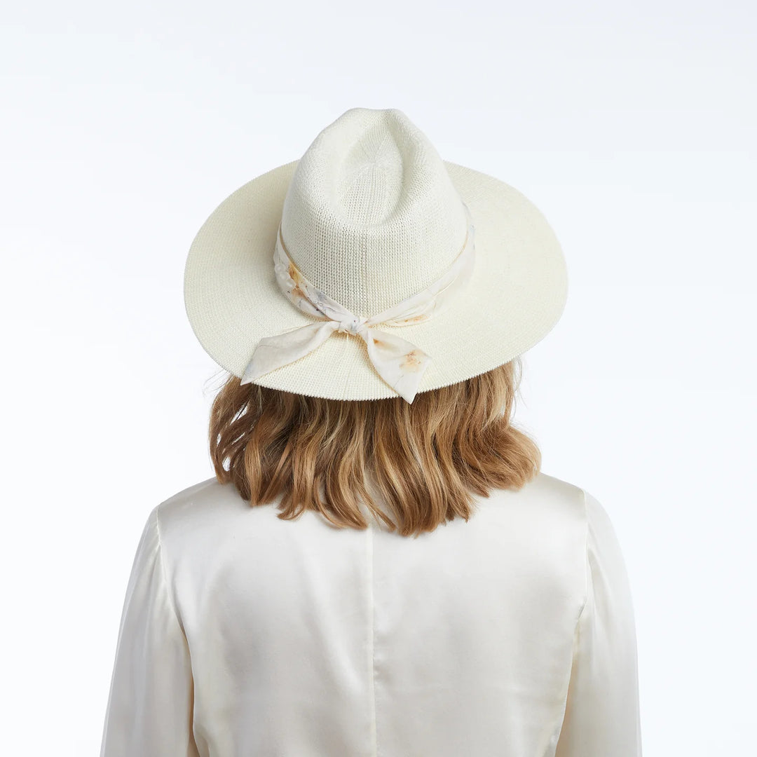 Wyeth Corsica Mesh Panama Hat in Ivory