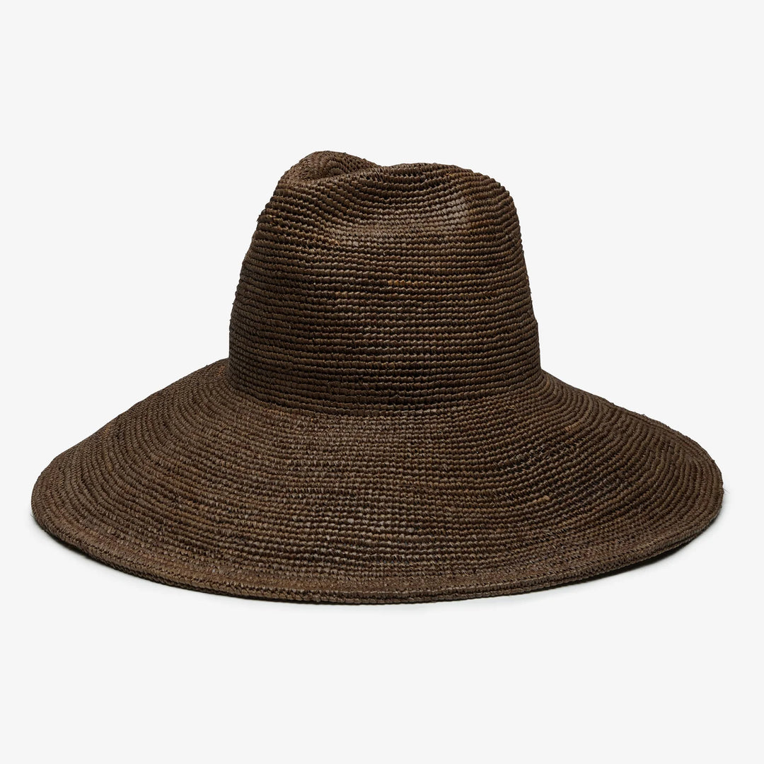 Wyeth Lina Raffia Sun Hat in Chocolate