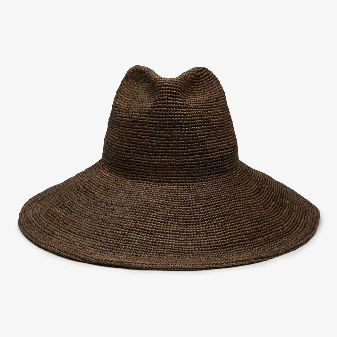 Wyeth Lina Raffia Sun Hat in Chocolate