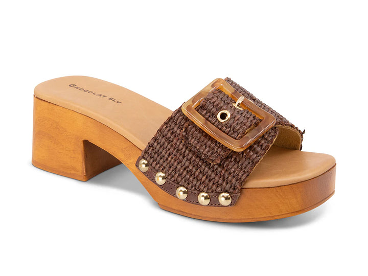 Chocolate Blu Lari in Brown Raffia