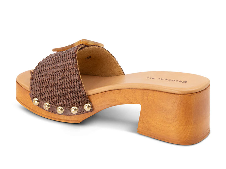 Chocolate Blu Lari in Brown Raffia