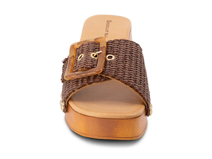 Chocolate Blu Lari in Brown Raffia