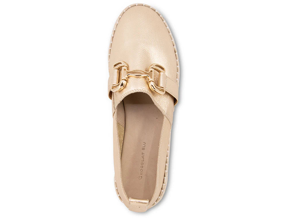 Chocolat Blu Nabi Platform Espadrille in Gold