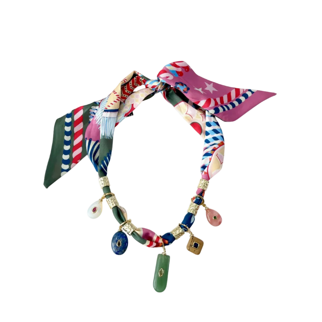 Millie Multi Charm Scarf Necklace