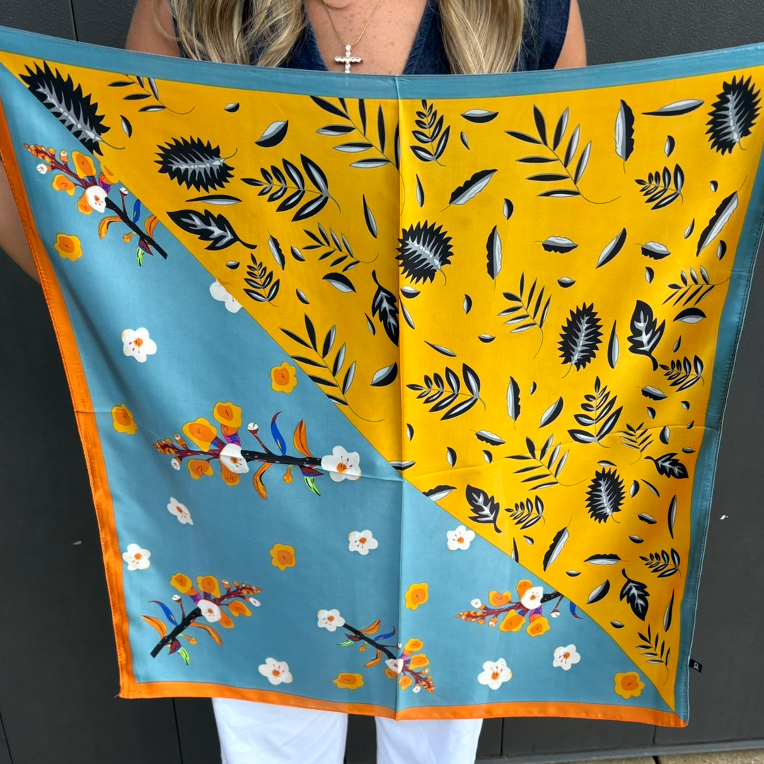 Dual Tone Floral Scarf