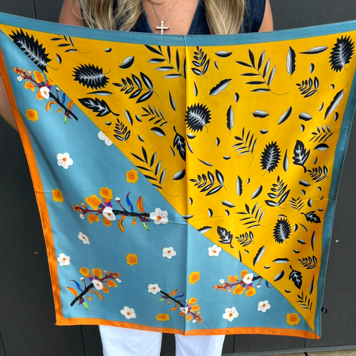 Dual Tone Floral Scarf