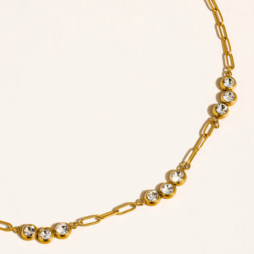 Éclaire Cz Station Chain Necklace