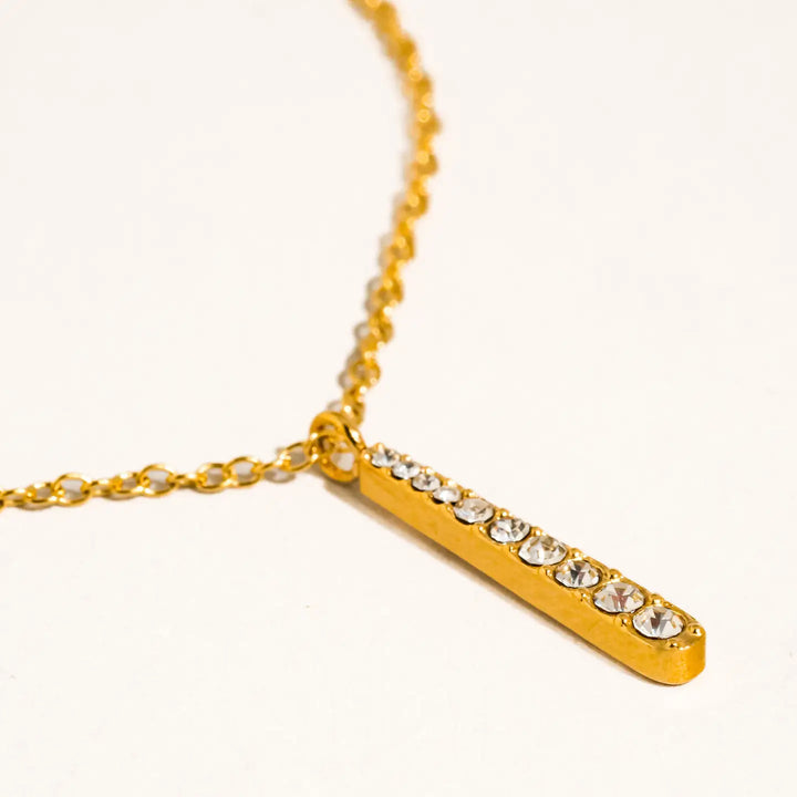 Breslin Cz Vertical Bar Necklace
