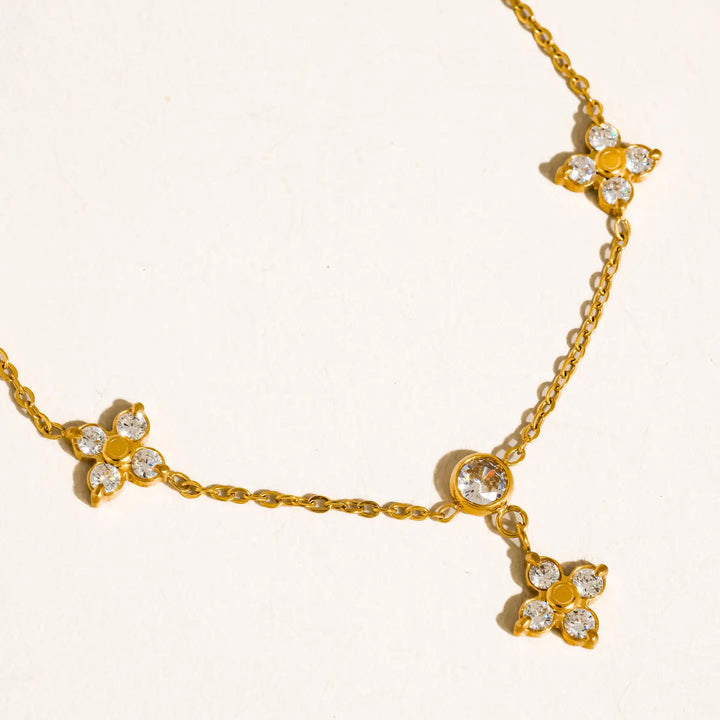 Aveline Cz Floral Chain Necklace