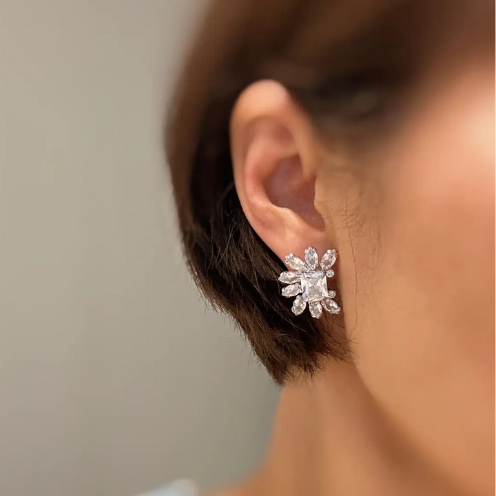 Crusted Jewel Stud Earrings