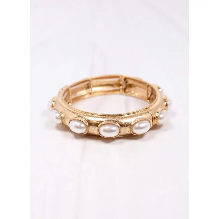 Harriette Pearl Bracelet in Gold