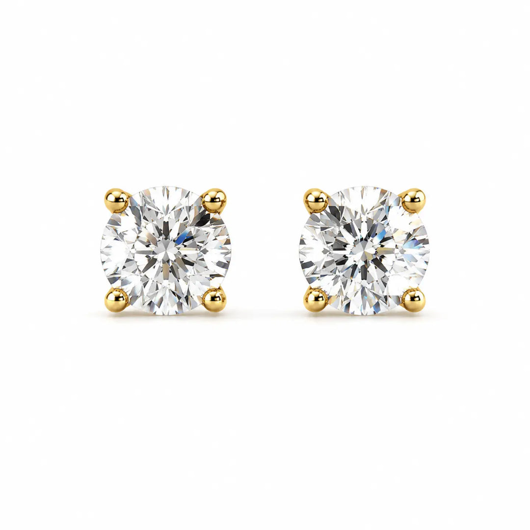 Round Cut Cz Stud Earrings