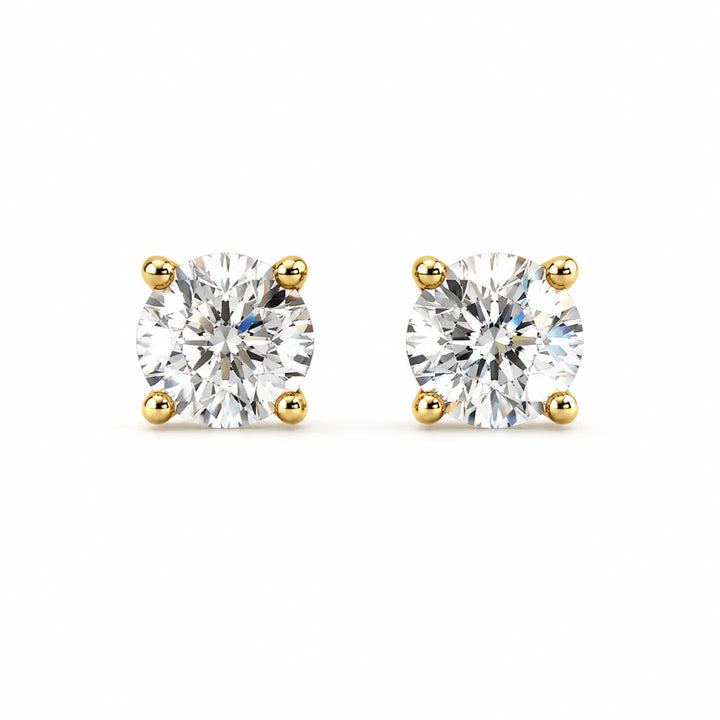 Round Cut Cz Stud Earrings