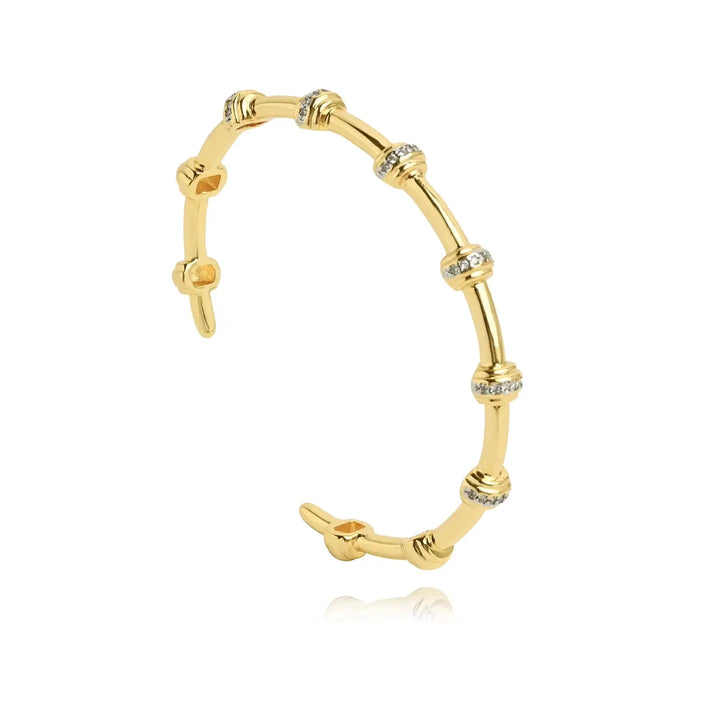 Sahira Pave Two Tone Studded Cuff