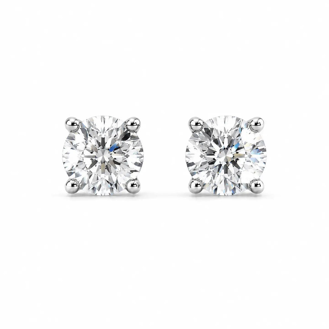 Round Cut Cz Stud Earrings
