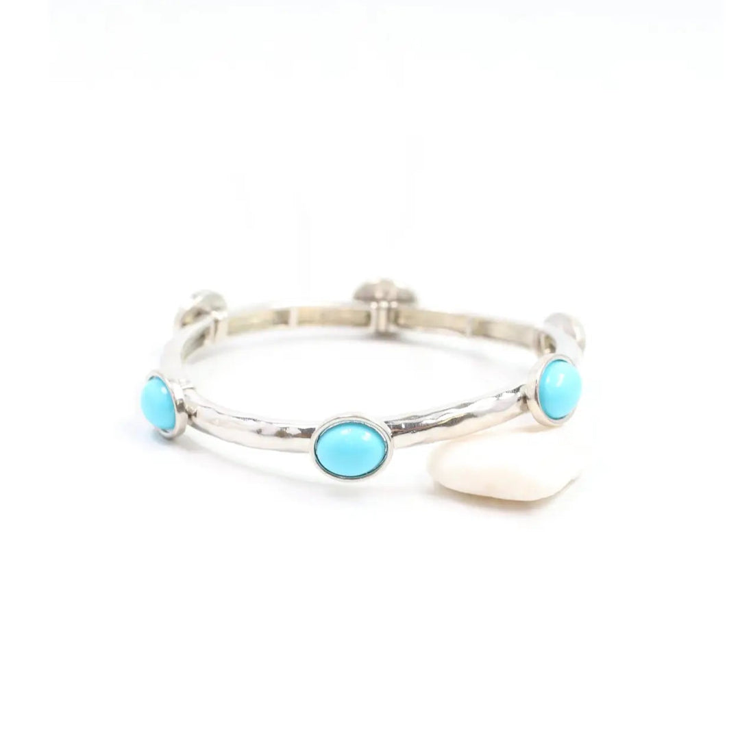 Piers Stretch Bracelet in Turquoise Silver