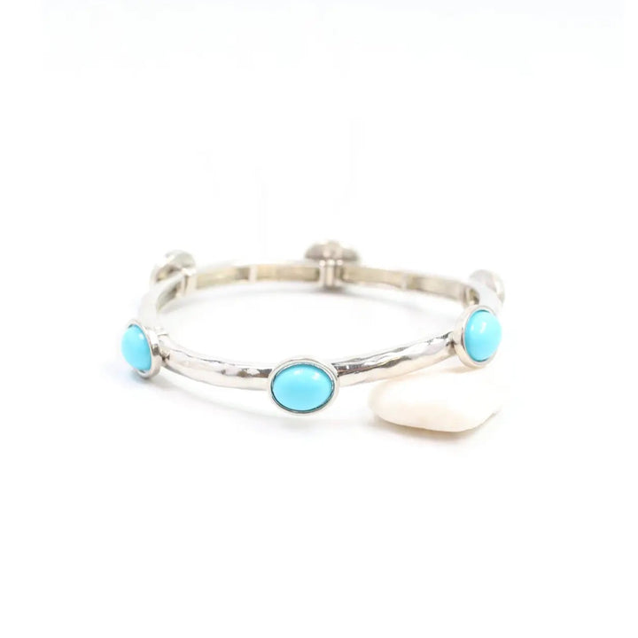 Piers Stretch Bracelet in Turquoise Silver