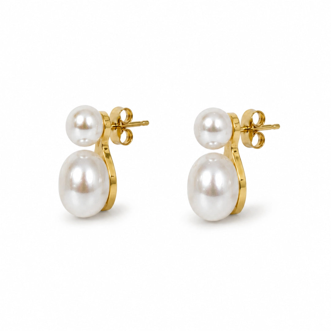 Double Pearl Earrings