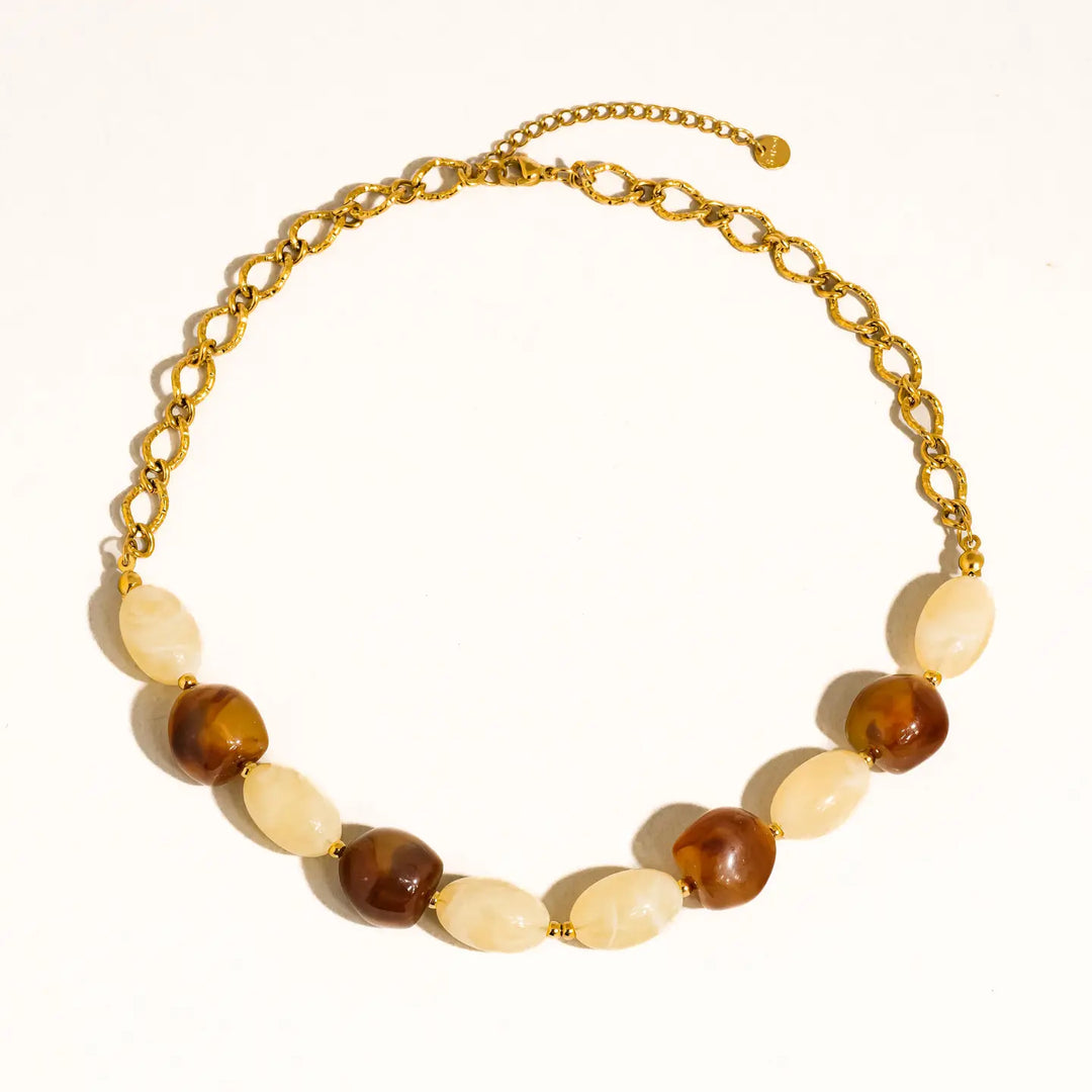 Palm Beaded Chain Necklace